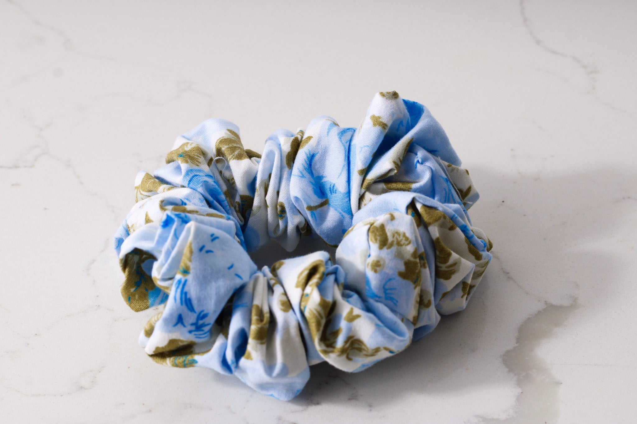 Blue Rose Garden Scrunchie