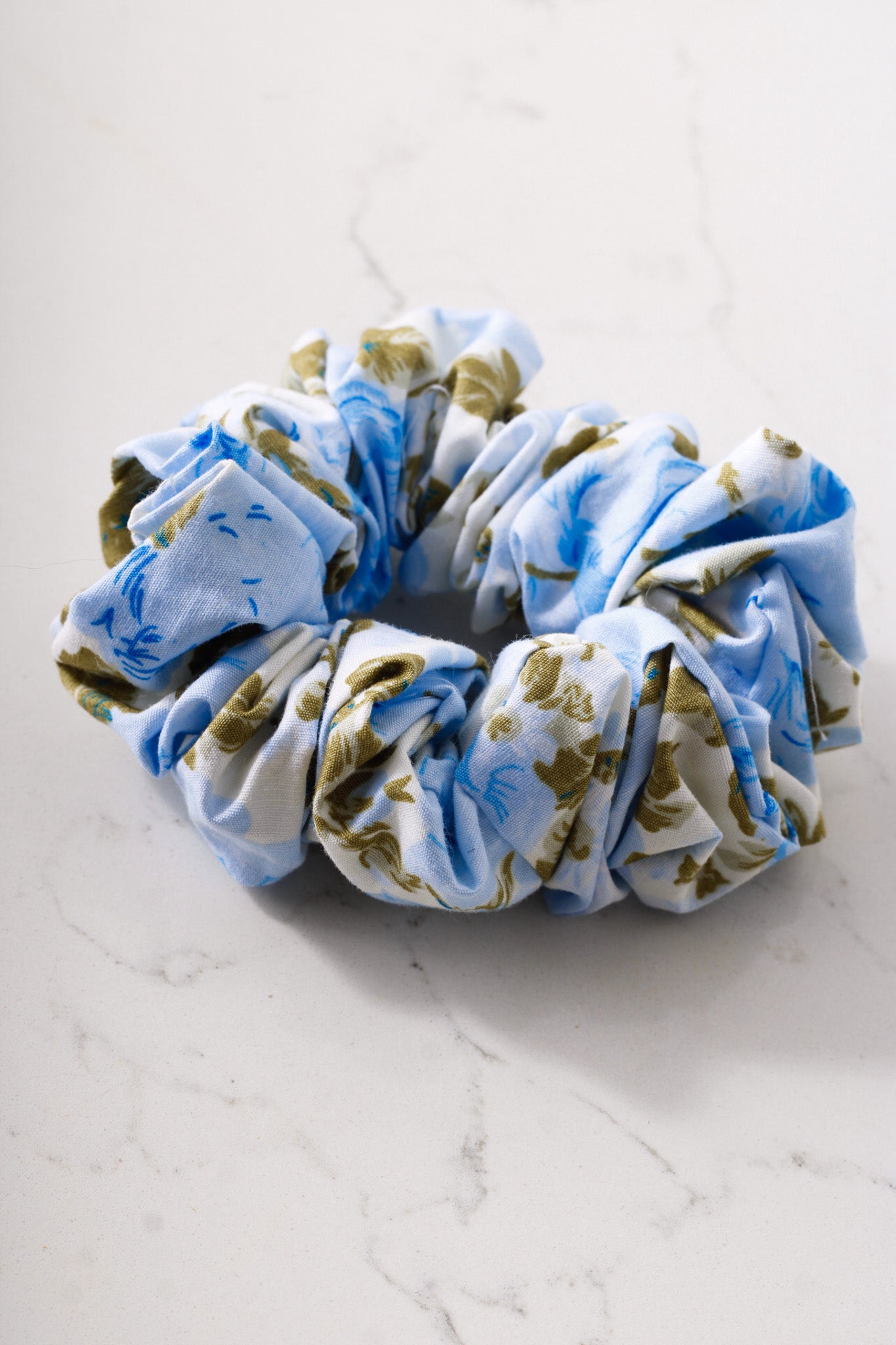 Blue Rose Garden Scrunchie