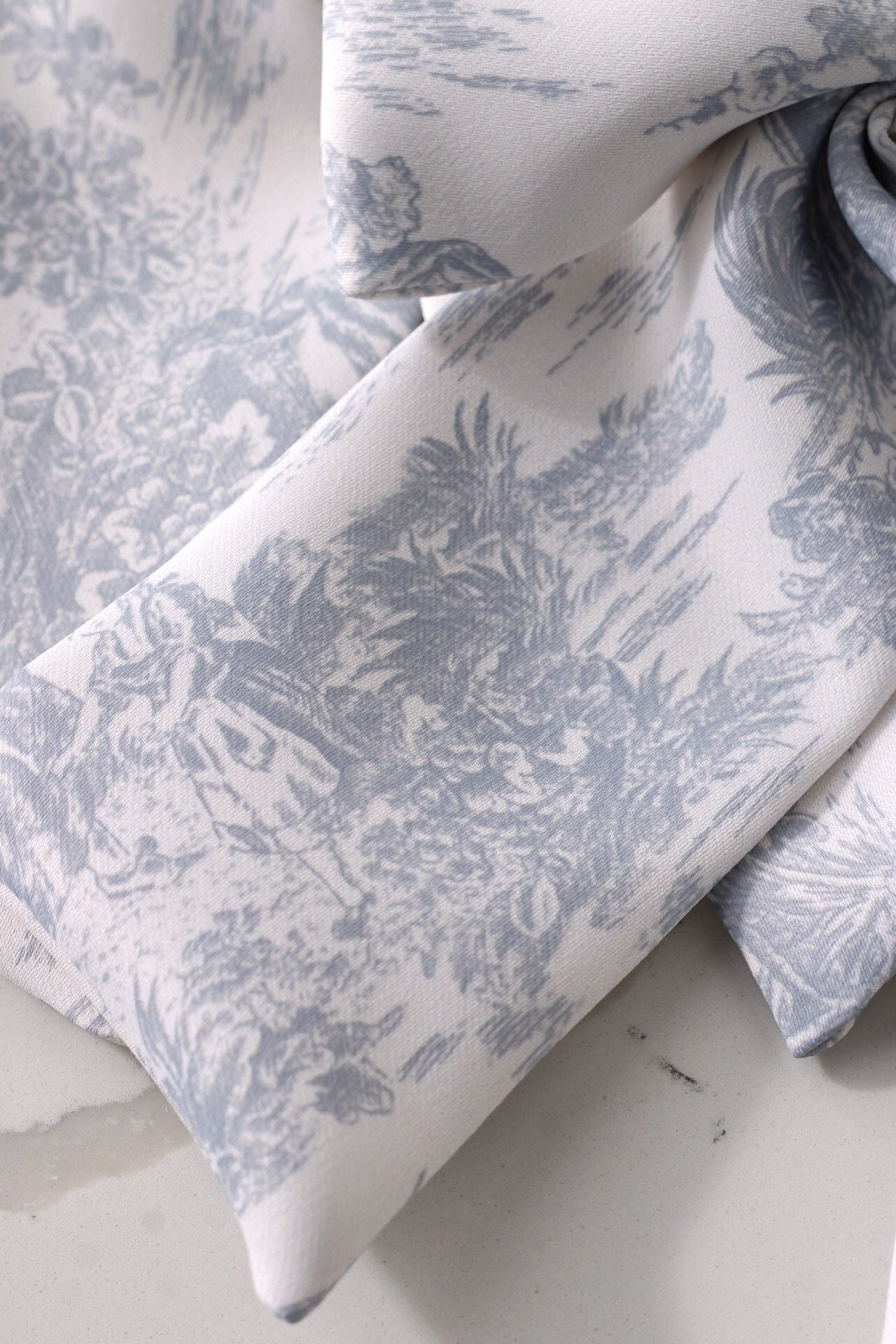 Grey French Toile Hair Bow