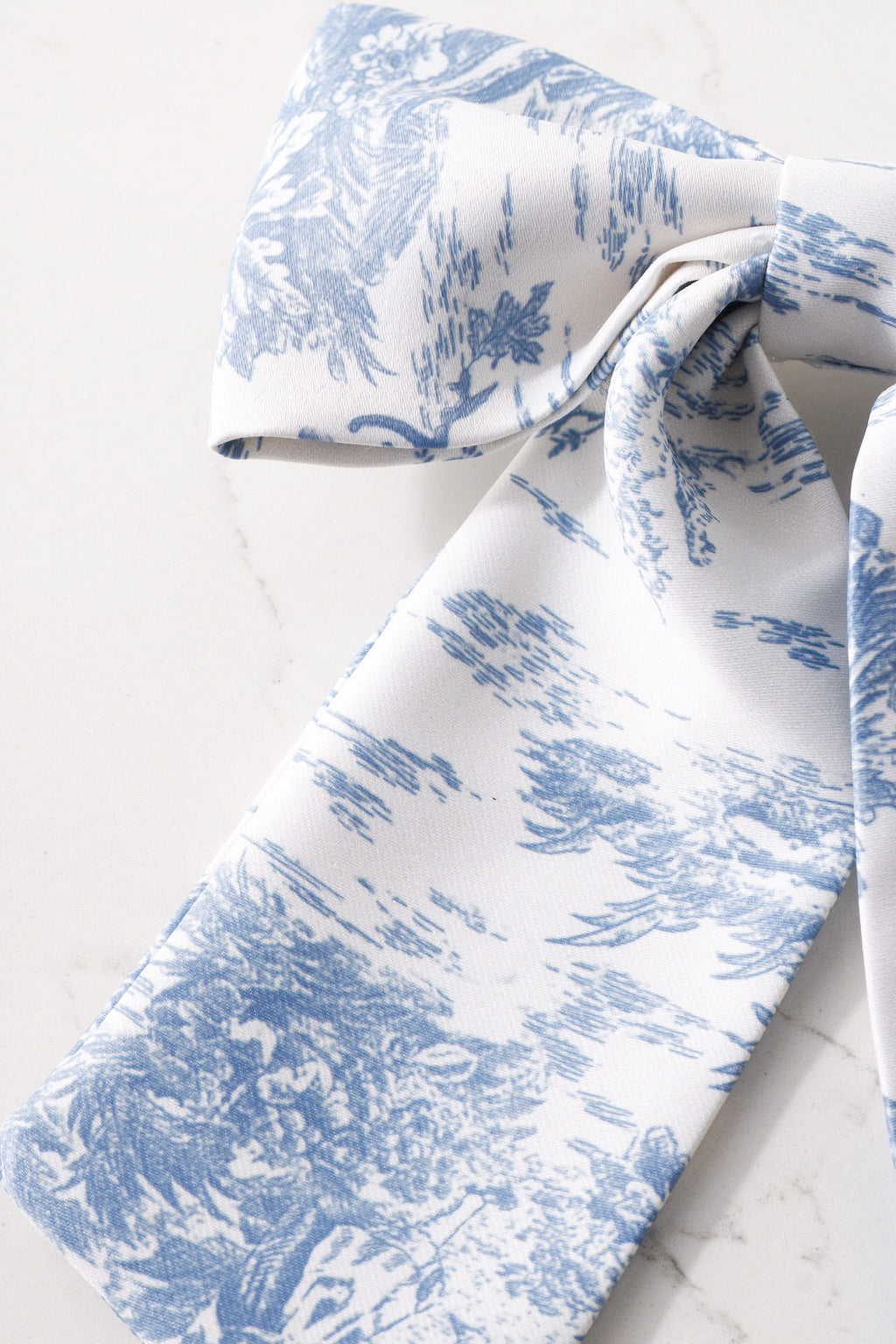 French Blue Toile Hair Bow