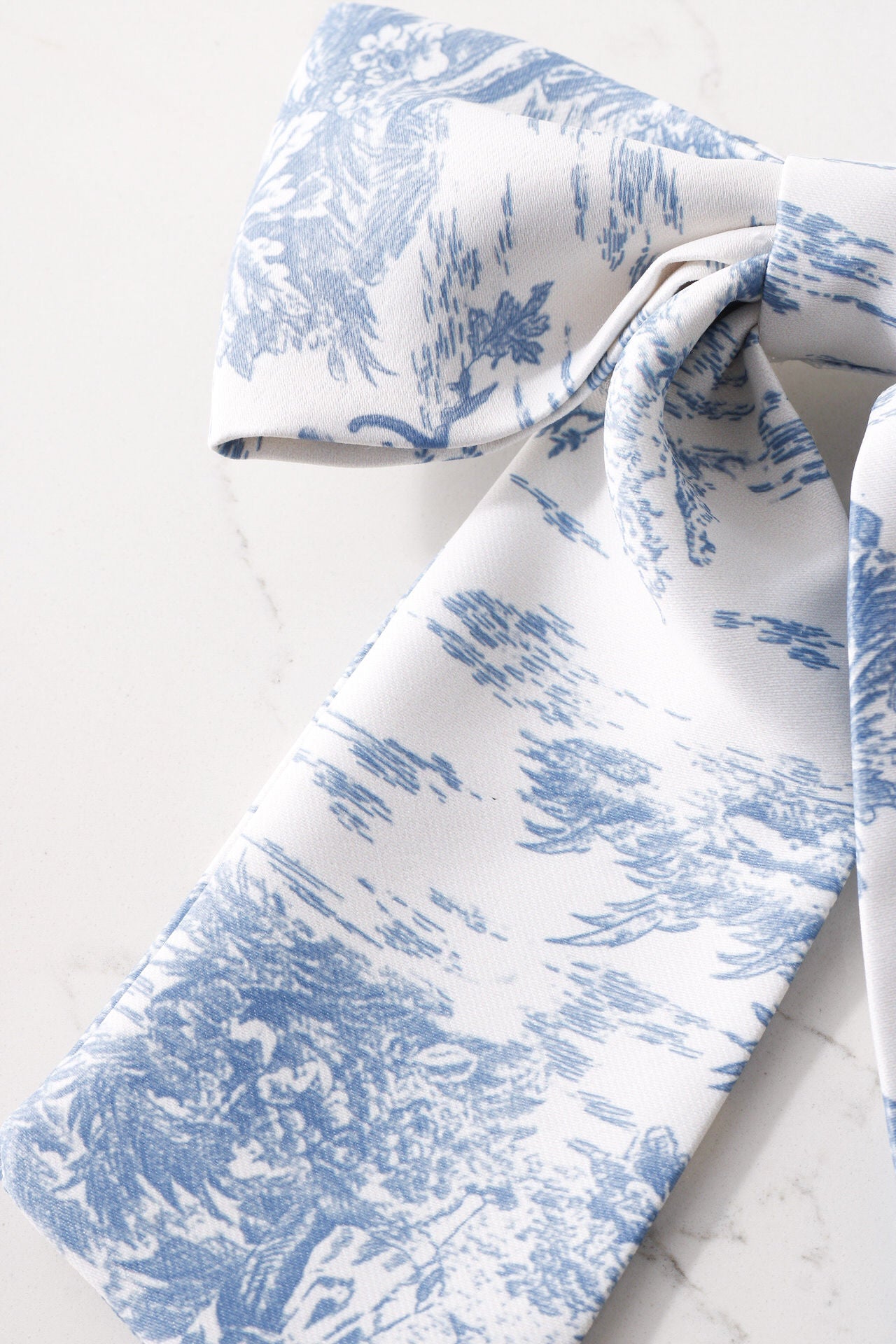 French Blue Toile Hair Bow