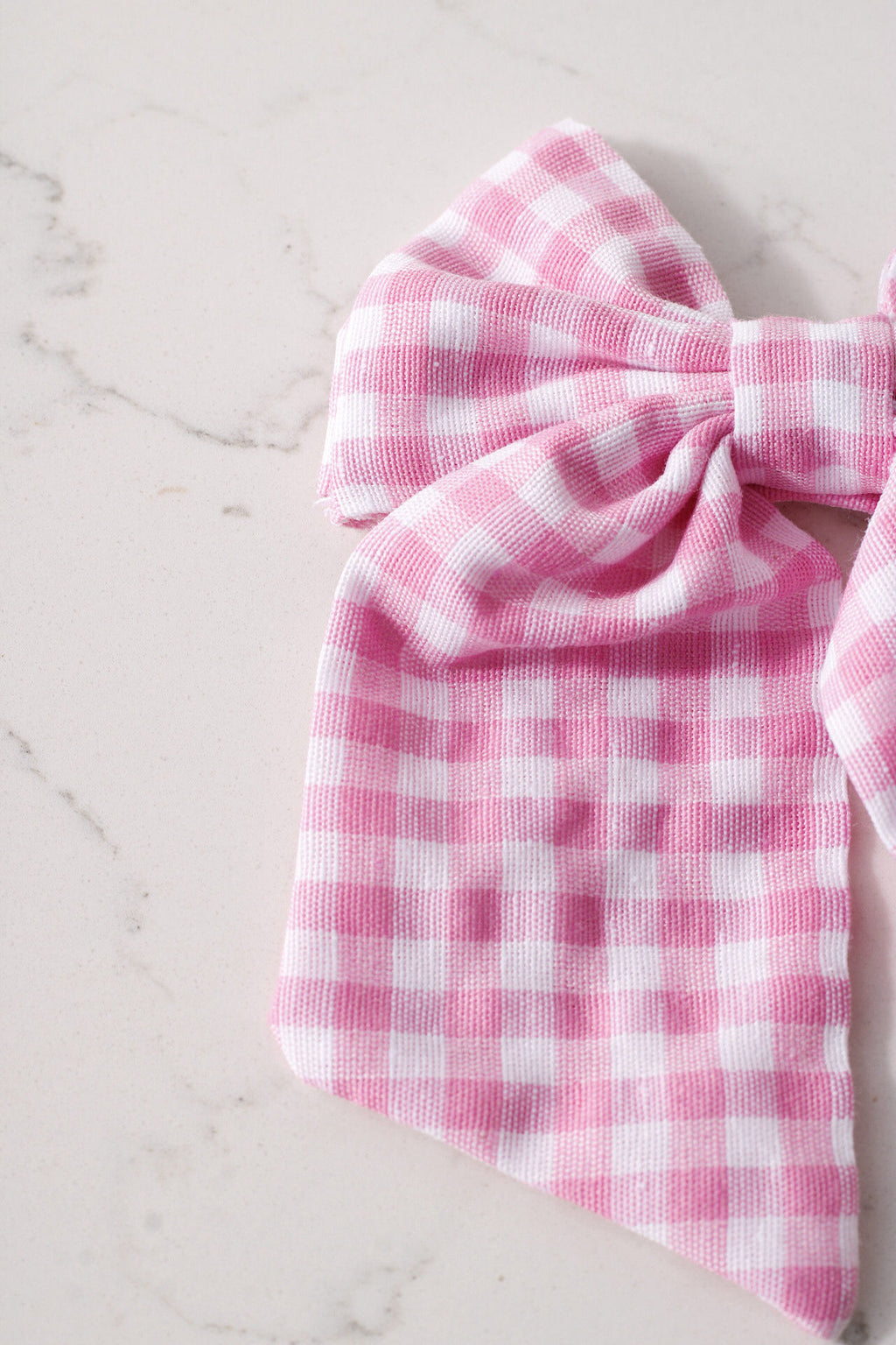 Pink Gingham Mini Hair Bow