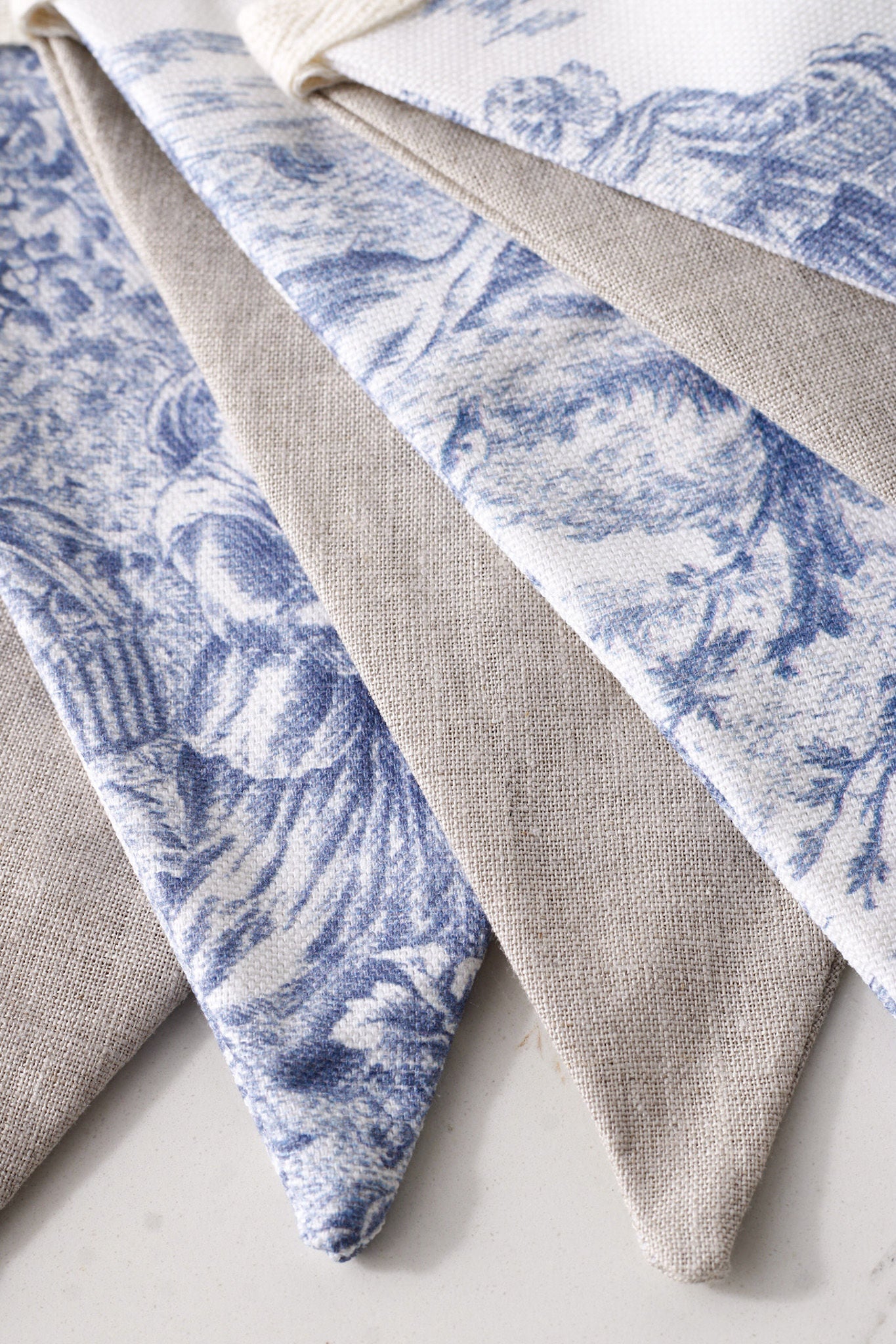 French Toile and Linen Bunting