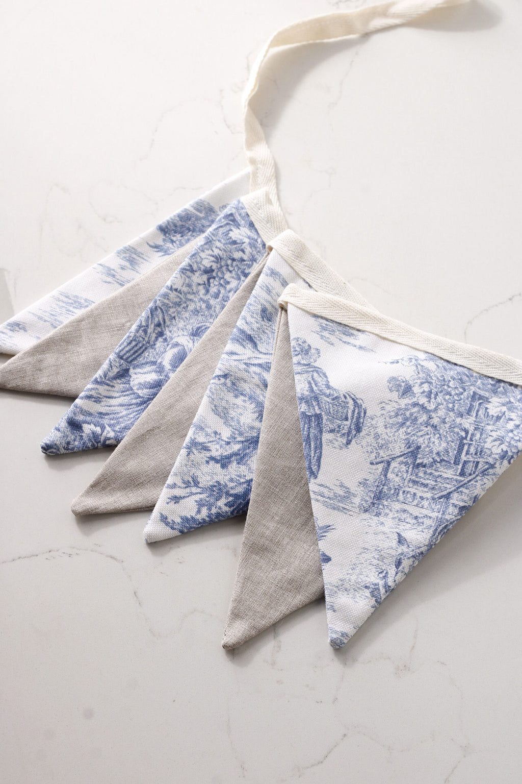 French Toile and Linen Bunting