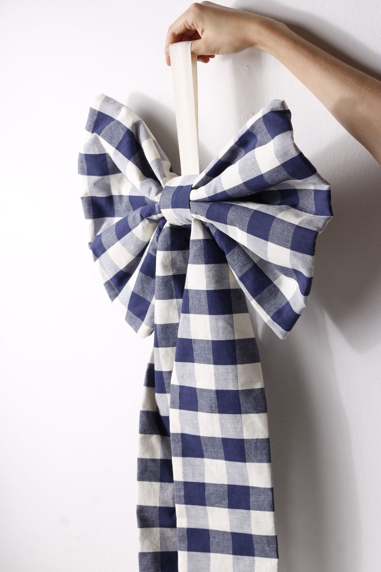 Jumbo Blue Check Bow