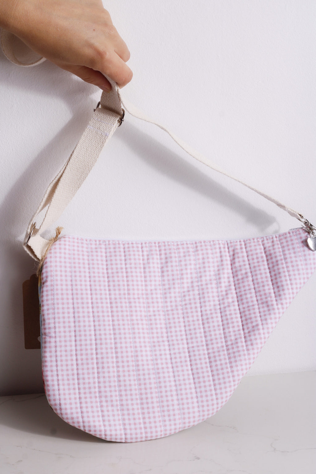 Blue Rose Garden Floral Moon Bag